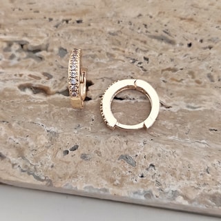 Oorbellen - Messing Doublé Goud & Zirkonia