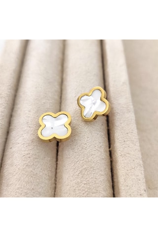 Oorbellen - Verguld Messing -  Parelmoer