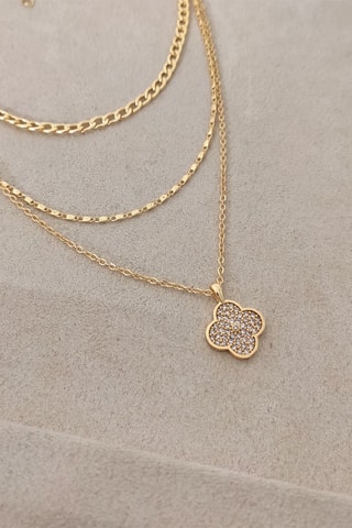 Ketting - Verguld Messing - Zirkonia’s