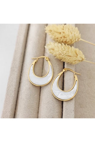 Creolen - Verguld Messing - Parelmoer