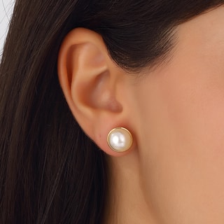 Oorbellen - Messing Doublé Goud & Parel