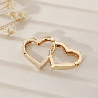 Oorbellen Coeur - Messing Doublé Goud