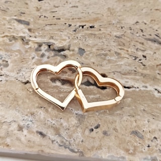 Oorbellen Coeur - Messing Doublé Goud