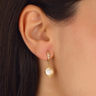 Oorbellen - Messing Doublé Goud & Parel