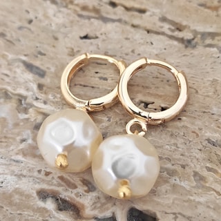 Oorbellen - Messing Doublé Goud & Parel