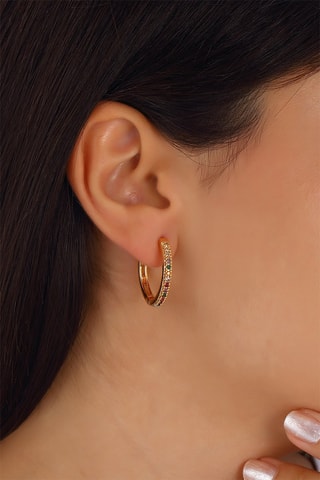 Creolen - Verguld Messing - Zirkonia’s