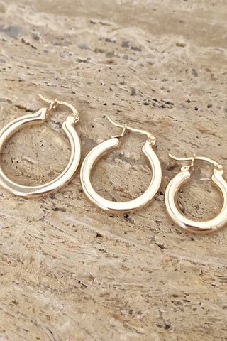 3 Creolen - Verguld Messing