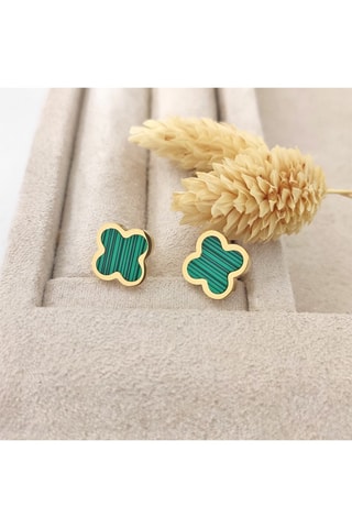 Oorbellen - Verguld Messing -  Parelmoer