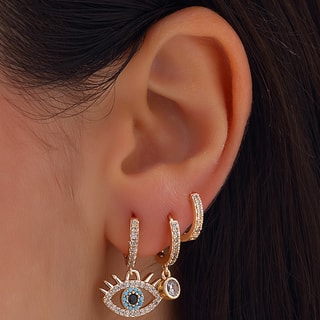 Hangende Oorbellen - Messing Doublé Goud & Zirkonia