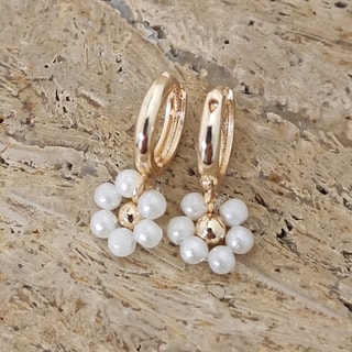 Oorbellen - Messing Doublé Goud & Parels