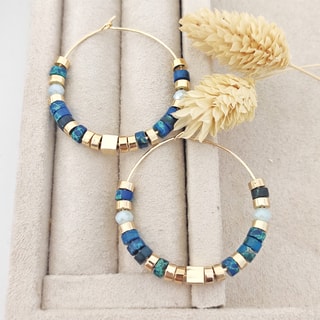 Creolen - Messing Doublé & Turkoois 