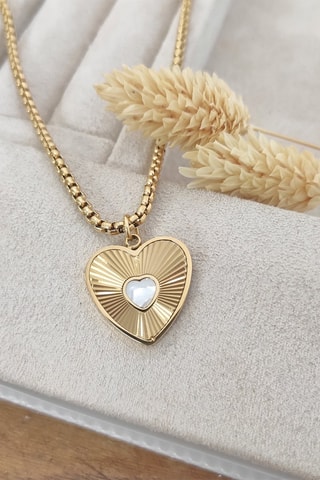 Ketting - Verguld Metaal - Parelmoer