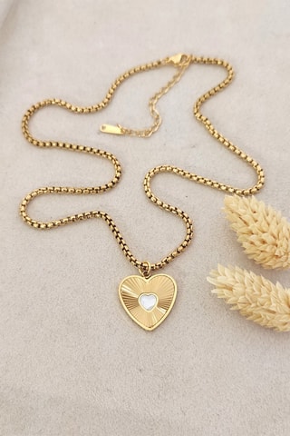 Ketting - Verguld Metaal - Parelmoer