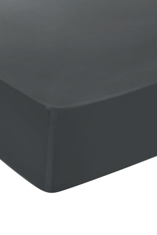 Sábana bajera de satén de algodón 79 hilos/cm² Liso - Negro