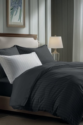 Sábana bajera de satén de algodón 79 hilos/cm² Liso - Negro