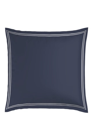 2 fundas de almohada de satén de algodón 79 hilos/cm² Cannes - Azul oscuro