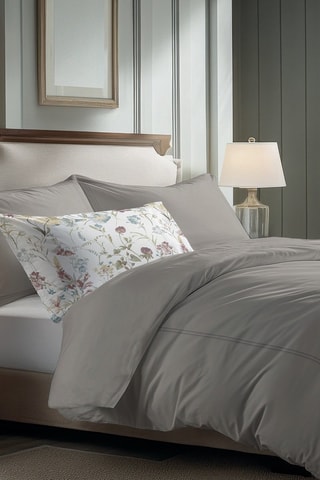 2 fundas de almohada de satén de algodón Cannes - Topo