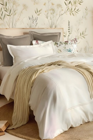 2 taies d'oreiller en satin de coton Cannes - Blanc
