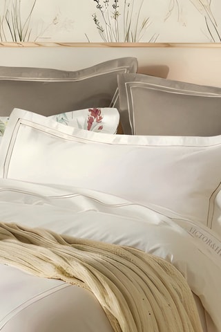 2 taies d'oreiller en satin de coton Cannes - Blanc