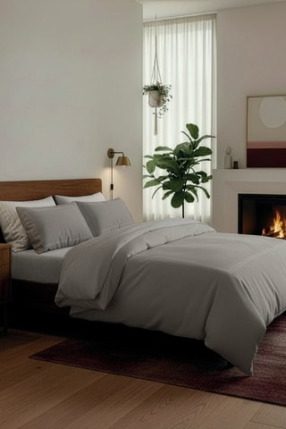 2 fundas de almohada de satén de algodón 80 hilos/cm² Annecy - Topo - 50 x 70 cm