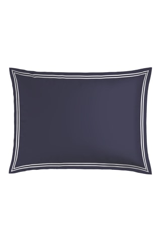 2 fundas de almohada de satén de algodón 80 hilos/cm² Annecy - Azul oscuro - 50 x 70 cm