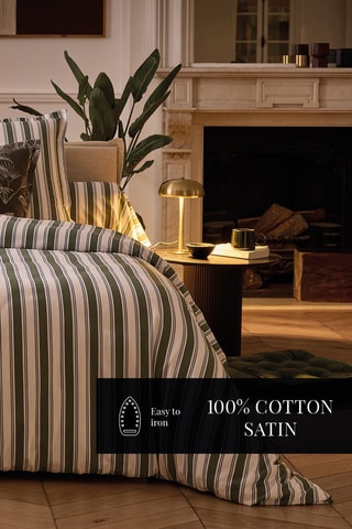 Federa cuscino alla francese in raso di cotone 80 fili/cm² Soline - Verde e celeste