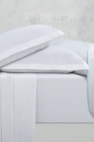 Funda de almohada de satén de algodón 80 hilos/cm² Uni 1 Baratta - Blanco