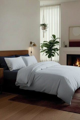 2 taies d'oreiller en percale de coton 80 fils/cm² Sorbonne - Ciel - 50 x 70 cm