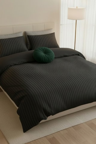 2 fundas de almohada de satén de algodón 80 hilos/cm² - Negro - 50 x 70 cm