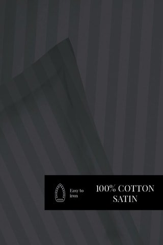 2 fundas de almohada de satén de algodón 80 hilos/cm² - Negro - 50 x 70 cm