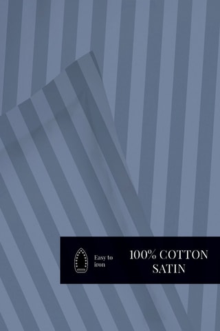 2 fundas de almohada de satén de algodón 80 hilos/cm² - Azul