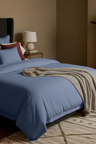 2 fundas de almohada de satén de algodón 80 hilos/cm² - Azul ­- 50 x 70 cm