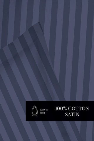 2 fundas de almohada de satén de algodón 80 hilos/cm² - Azul oscuro