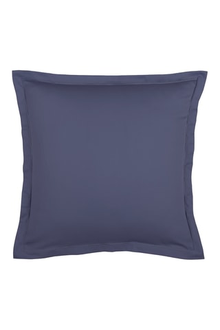 2 fundas de almohada de satén de algodón 80 hilos/cm² Uni 1 Baratta - Azul marino - 63 x 63 cm