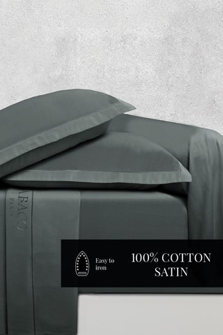 2 fundas de almohada de satén de algodón 80 hilos/cm² Uni 1 Baratta - Gris oscuro - 63 x 63 cm