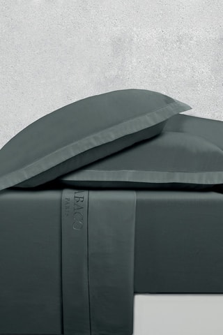 2 fundas de almohada de satén de algodón 80 hilos/cm² Uni 1 Baratta - Gris oscuro - 63 x 63 cm