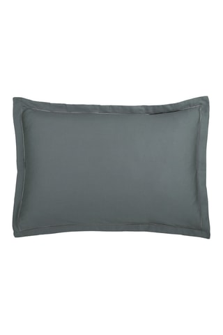 2 fundas de almohada de satén de algodón 80 hilos/cm² Uni 1 Baratta - Gris oscuro - 50 x 70 cm