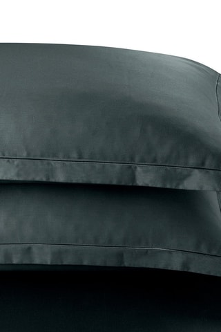 2 fundas de almohada de satén de algodón 80 hilos/cm² Uni 1 Baratta - Gris oscuro - 50 x 70 cm