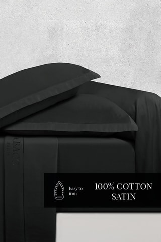 2 fundas de almohada de satén de algodón 80 hilos/cm² Uni 1 Baratta - Antracita - 63 x 63 cm