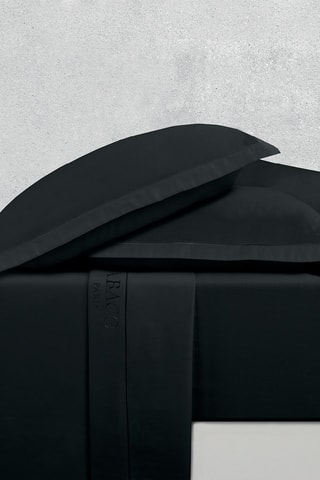 2 fundas de almohada de satén de algodón 80 hilos/cm² Uni 1 Baratta - Antracita - 63 x 63 cm