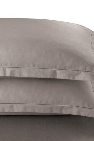 2 fundas de almohada de satén de algodón 80 hilos/cm² Uni 1 Baratta - Topo - 63 x 63 cm