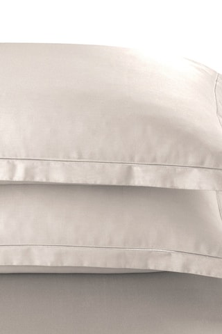 2 fundas de almohada de satén de algodón 80 hilos/cm² Uni 1 Baratta - Topo - 63 x 63 cm