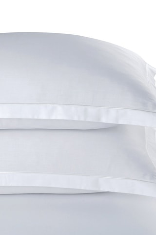 2 fundas de almohada de satén de algodón 80 hilos/cm² Uni 1 Baratta - Blanco - 50 x 70 cm