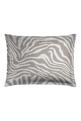 2 federe in raso di cotone 80 fili/cm² Evasion zébrée - Taupe - 50 x 70 cm