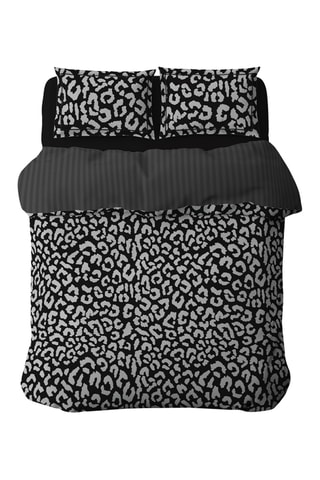 Parure copripiumino in raso di cotone 80 fili/cm² Instinct - Nero e grigio