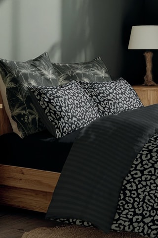 Parure copripiumino in raso di cotone 80 fili/cm² Instinct - Nero e grigio