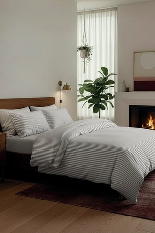 Parure de couette en percale de coton 80 fils/cm² Sorbonne - Taupe