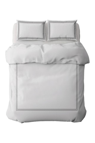 Parure de couette en satin de coton 80 fils/cm² Annecy - Gris clair et blanc