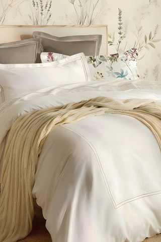 Parure de couette en satin de coton Cannes - Blanc