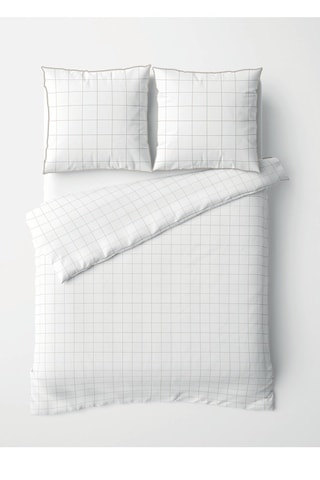 Parure de couette en satin de coton Caroline - Blanc